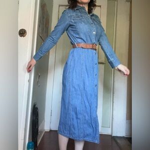 1990’s Faded Glory button up Denim Dress Vintage Western